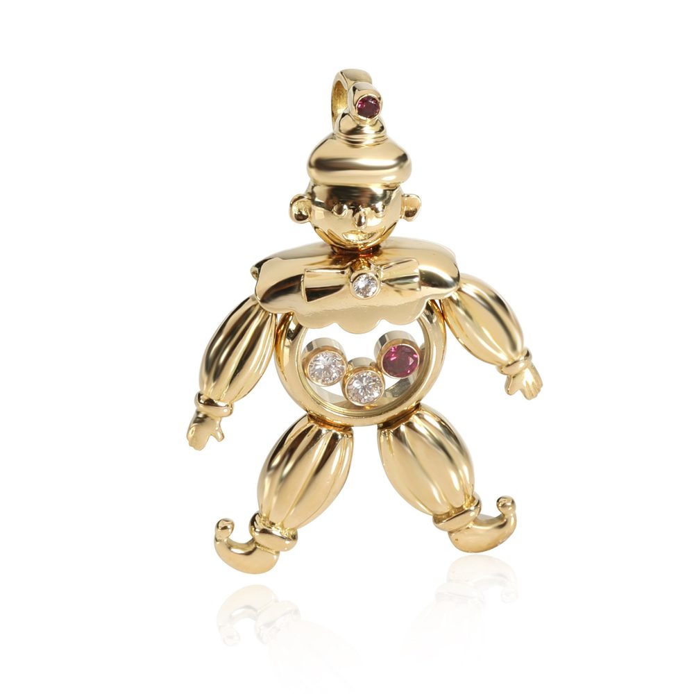 Chopard Happy Clown Pendant with Diamonds & Rubies in 18K Yellow Gold 0.12 CTW